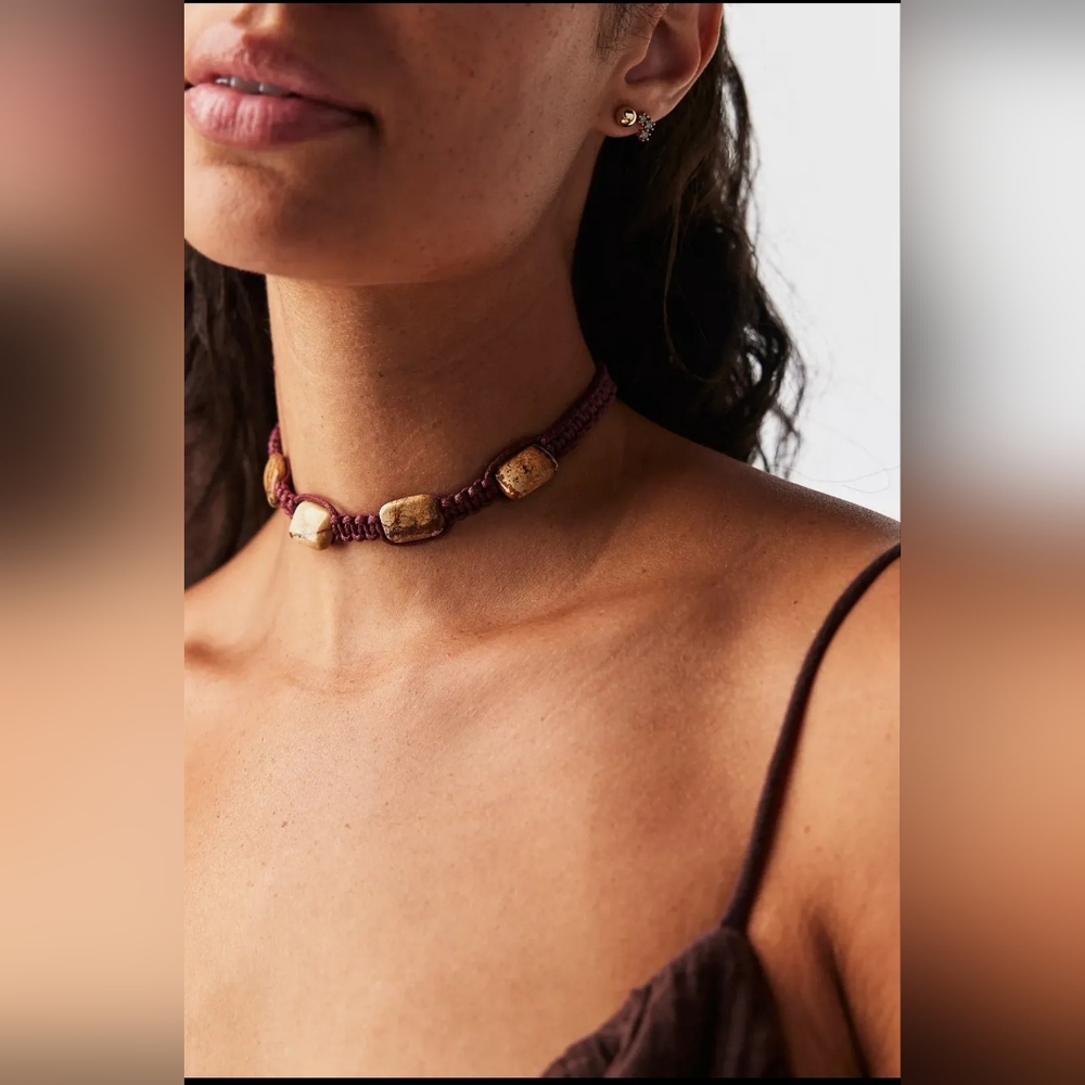 FREE PEOPLE Sweet Carolina Choker In Jasper NWT